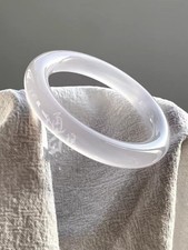 Natural white Unenhanced Sea Agate Bracelet