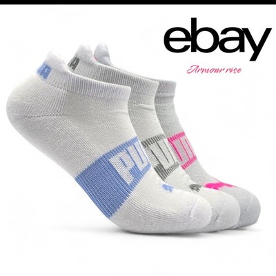 Puma women's low cut socks athletic socks new  6 pairs with heel tab