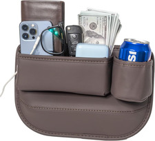 1 Pack Car Seat Gap Filler Organizer with Cup Holders Right Leather Storage Box