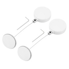 1.8ft Retractable Cable Security Lock with Round Patch Wrench, White, 2 Pack