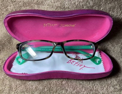 Betsey Johnson-Betsey O'Hare BJ0121-Espresso & Jade Tortoise Frames & Case-NWT-