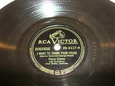 Perry Como "I Want To Thank Your Folks" 78 RPM Record (1947 RCA 20-2117) VG+/VG+
