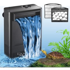 Turtle Tank Filter Aquarium Filter Power Adjustable 20-75 Gal. 290GPH Large I...
