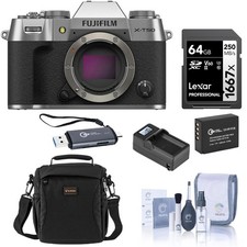 Fujifilm X-T50 Mirrorless Camera Silver, Bundle with Memory Card Card Reader,