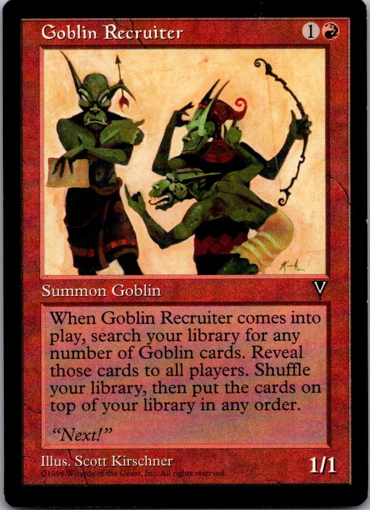 Goblin Recruiter Uncommon Visions Magic: The Gathering Lightly Played