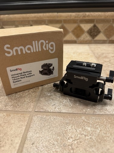 SmallRig Universal Bottom Mount Plate with 15mm Rod Support System