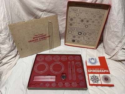 Kenner 1967 Spirograph 401 Missing Pens & 2 Wheel Red Tray Original Box