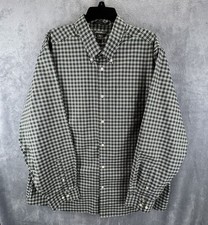 Eddie Bauer Shirt Adult XXL Green Plaid Button Down Relaxed Fit Wrinkle Free LS