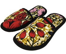 Beautifully Handcrafted In Uganda Fabric House Slippers US Women's Size 9 New
