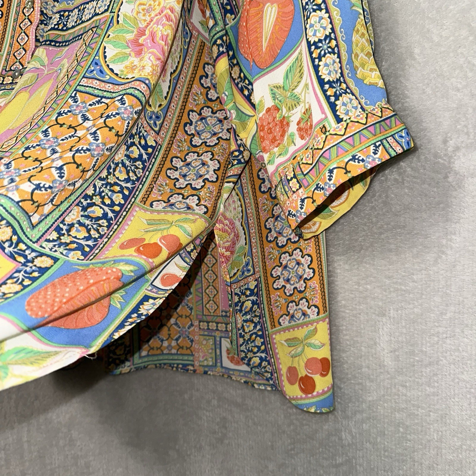 Rose & Olive Colorful Patchwork Button Tunic Frui… - image 2