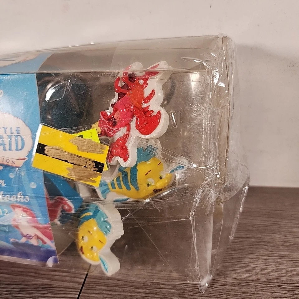 老式迪士尼浴帘钩10个小美人鱼比目鱼塞巴斯蒂安 — 第 2/4 张图片