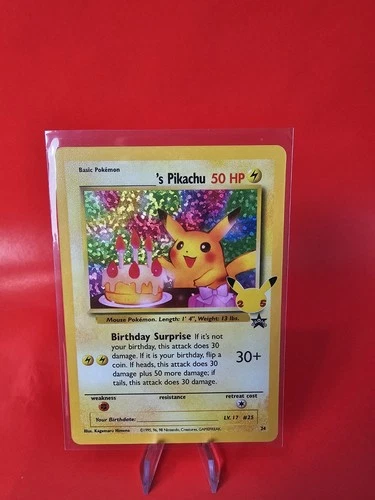 POKEMON TCG BIRTHDAY PIKACHU 24 BLACK STAR PROMO HOLO NM CELEBRATIONS