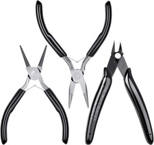 Beading Pliers Set - Needle Nose, round Nose and Wire Cutter for Jewelry Making,