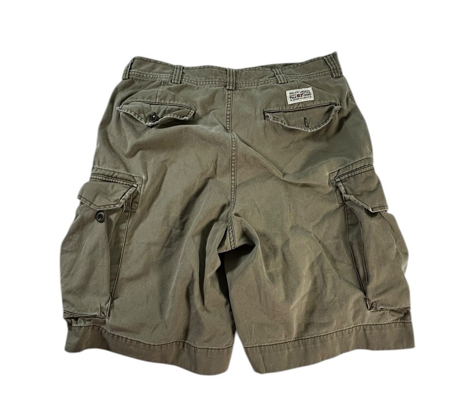 Vintage Polo Ralph Lauren Mens 34 Chino Cargo Pockets Khaki Tan Baggy Skater