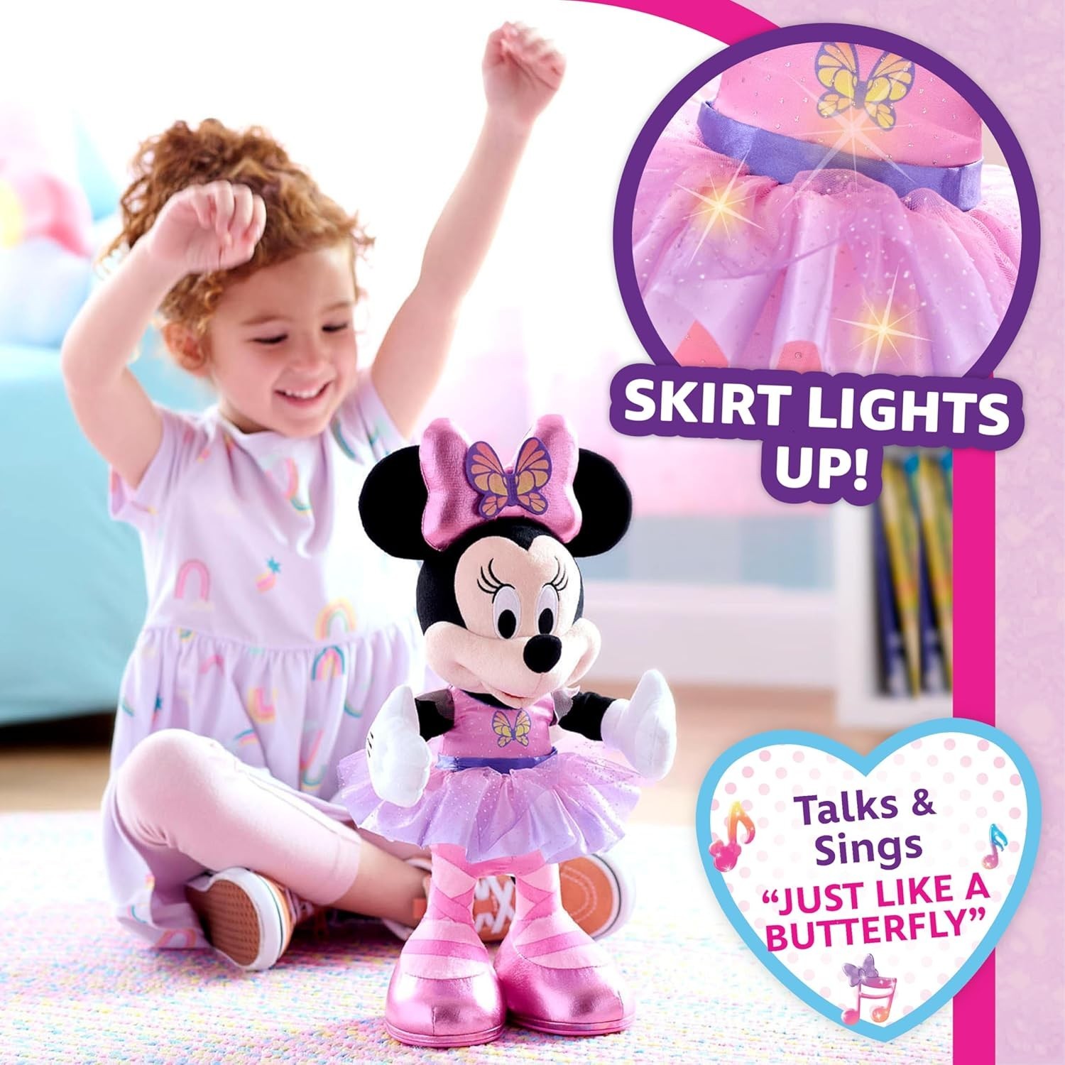 Butterfly Ballerina Minnie Mouse Plush Doll with Lights Sounds and Motion
