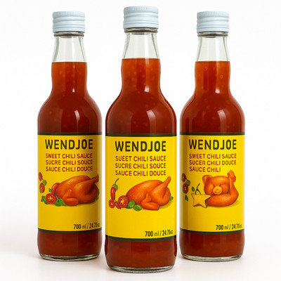3 x 700ml Wendjoe Sweet Chilli   Thai Soße   Hot & Sweet   Vegan