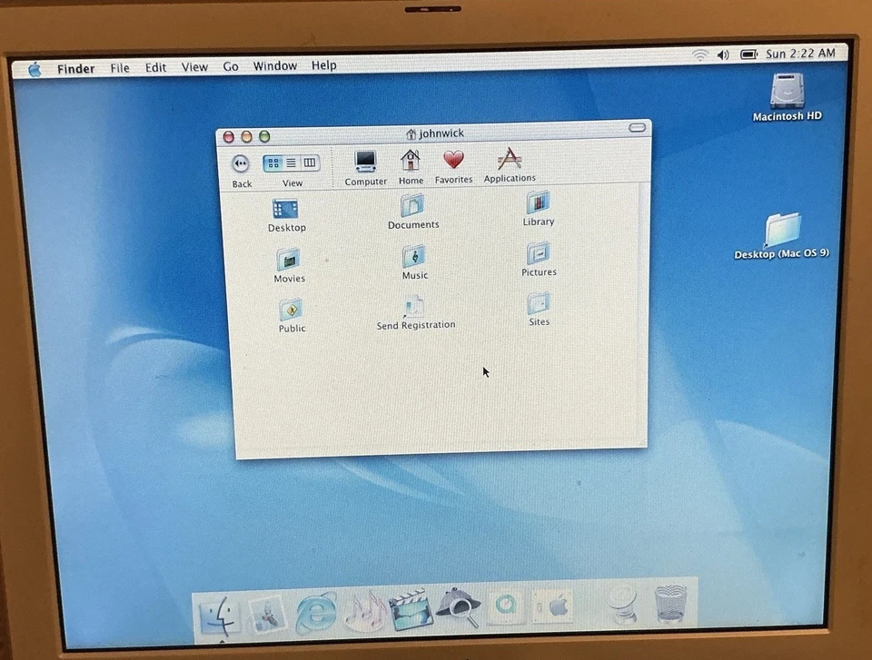 老式苹果 iBook A1005 G3 便携式电脑 PowerPC 600 MHz 128MG Mac OS X 10 可正常工作 — 第 4/4 张图片