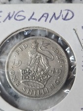 1949 English Crest One Shilling.  King George VI. Good Condition