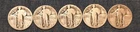 Standling Liberty quarters, five coins : 1926 - 1930