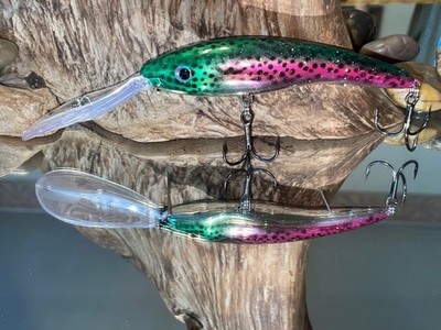 Custom painted Knock off Rapala Deep Tail Dancer TDD-11, Rainbow Trout