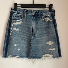 Abercrombie Fitch women teen Zoe natural rose vintage a-line Blue Mini Skirt 0