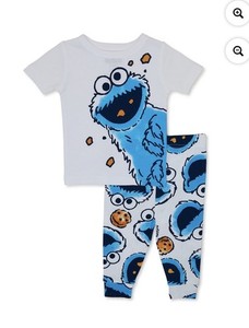 Sesame Street Cookie Monster 2 PC Pajama Set Size 5T NWT
