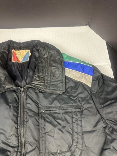 Vintage Esprit De Ski Puffer Style Jacket  Black Sz XL Stains And Wear See Pics image 5