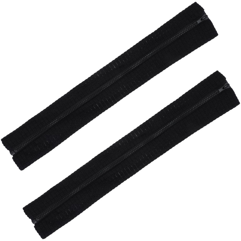 Zippered Black Chair Armrest Covers Pair Polyester Material for Office Chairs