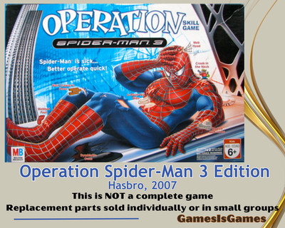 Board Game Parts: OPERATION SPIDERMAN 3, Milton Bradley, 2007 replacement pieces