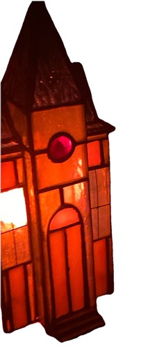 Lampada da tavolo con luce accento chiesa in vetro colorato 8,25"bella quando illuminata-tendenze casa - Foto 11 di 16