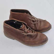 BARBOUR Chukka Boots 7 Brown Mens Lace Up Logo Shoes