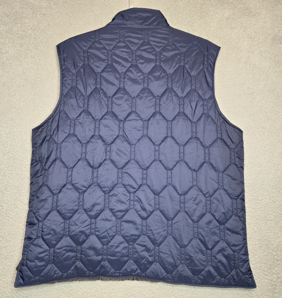 防水复古品牌全拉链绗缝松饼背心 - 男式 2XL - 蓝色 — 第 2/4 张图片