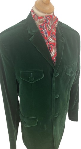 Modclothin Crown & Jester Beatles 60’s Green Velvet Military Style Jacket 36” - Picture 8 of 16