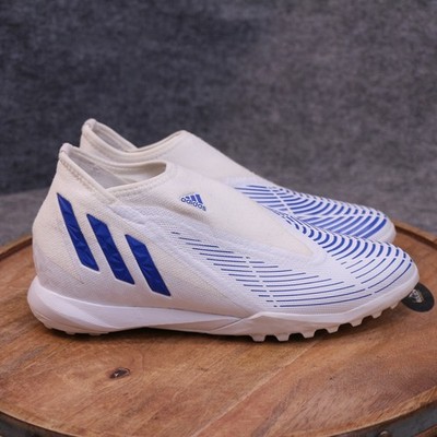 Adidas Predator Edge.3 LL Turf Soccer Shoe Cleats White Blue Men Size 7.5 GX2629