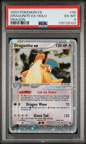 2003 DRAGONITE EX HOL0 90/97 PSA 6