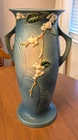 RARE Vintage Roseville Snowberry 18" Blue Floor Vase 1V-18- Very Nice!