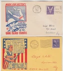 UNITED STATES 1944 *WAKE ISLAND MARINES* patriotic illustrated covers used