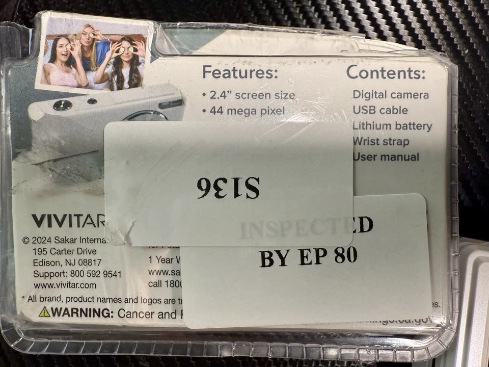 VIVITAR PopSnap Digital Camera VEC S124 2.4" Screen 1080 HD 16x Zoom WHITE 44MP - Image 4 of 4