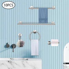 10 Piece Metals Bathroom Hardware Set Accessory Suit Stainless Steel Towel Racks