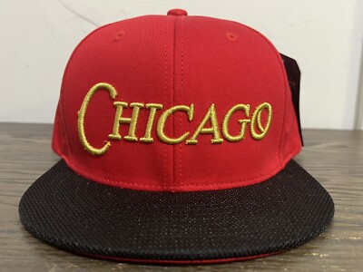 KBETHOS Red/Black Chicago Baseball Snapback Hat Cap *NEW*