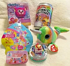 GIRLS Birthday TOY BOX 6 Gifts Fingerlings Stocking Stuffers Collectible NEW