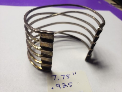Silpada Sterling Silver .925 Wide Criss Cross Cuff Bracelet Retired - Picture 12 of 15