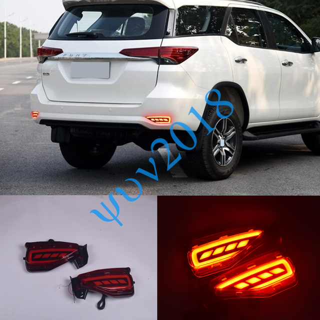 2015 2016 2017 For Toyota Fortuner LED Rear Bumper Fog Light Brake Tail