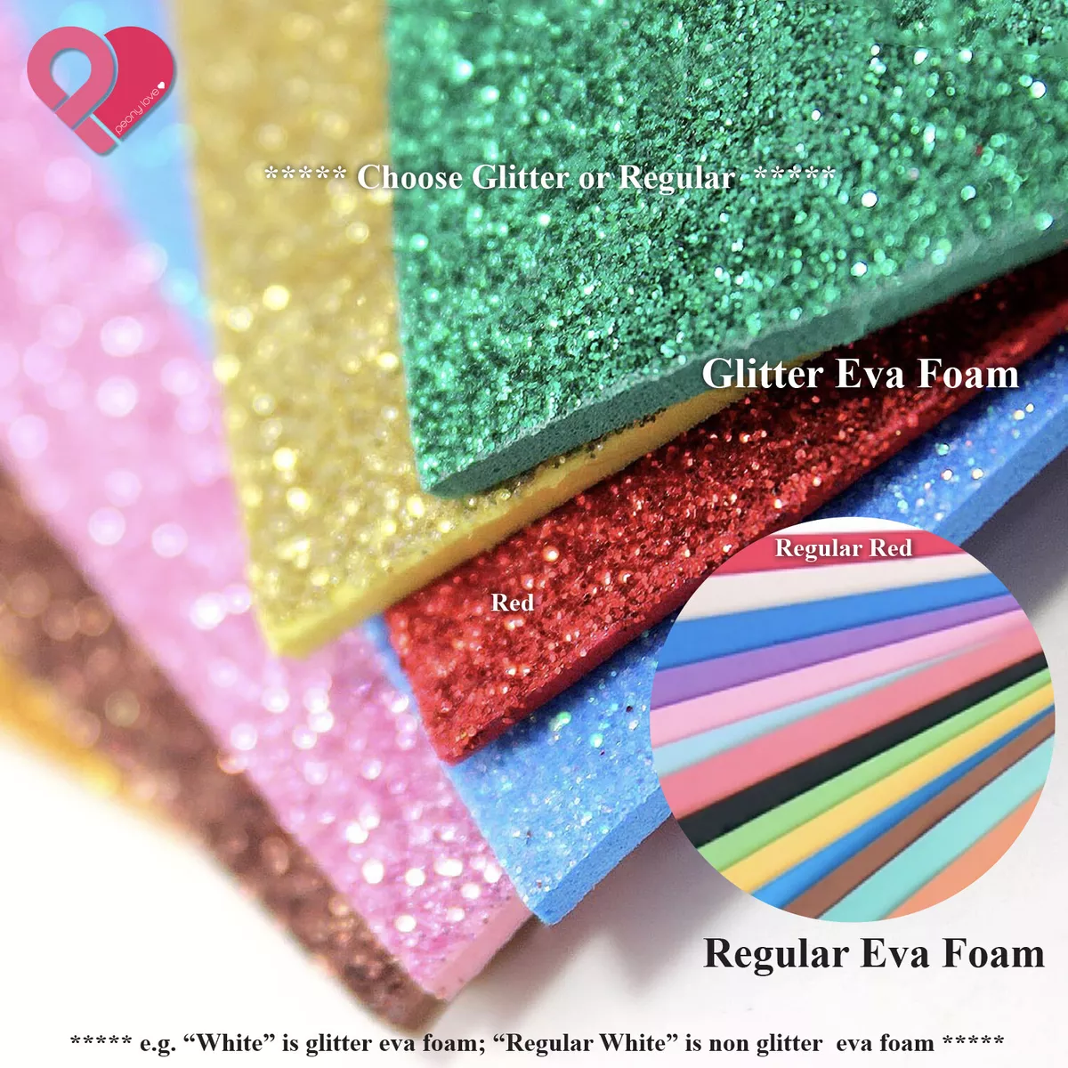 Glitter / Regular EVA Foam Sheets Sponge Art Craft Party Bulk 50 pcs  12x18 2mm