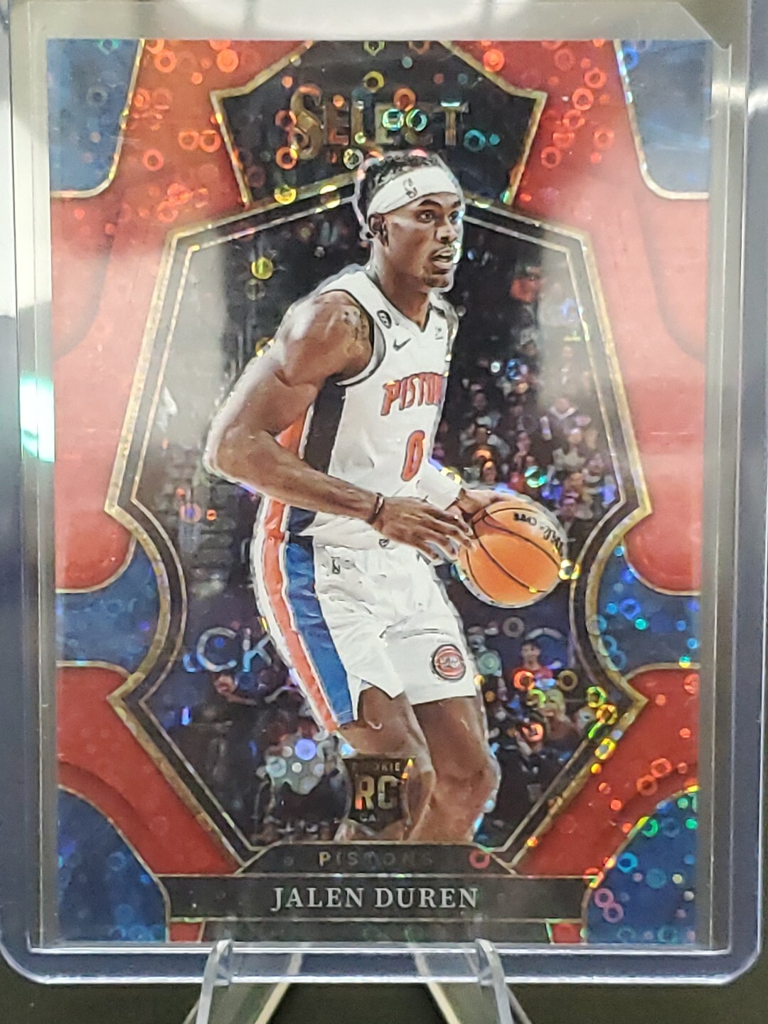 2022 Panini Select JALEN DUREN Rookie RC Premier Level Red Disco Prizm #'d 27/49