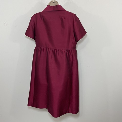 Vtg 1960 Vogue Americana cocktail dress silk size M raspberry mini rhinestones - Picture 5 of 10