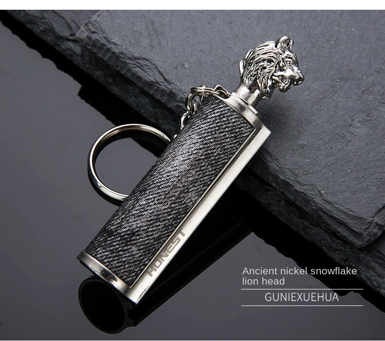 Honest Animal Head 10,000 Strike Forever Match Kerosene Keychain Pocket Lighter