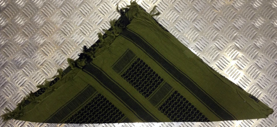 100% 棉 Shemagh / 阿拉伯围巾 / Pashmina / 包裹 / 沙龙。 绿色和黑色 - 全新 — 第 4/4 张图片