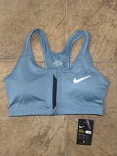 NIKE PRO COMBAT DRI-FIT FRONT ZIP SPORTS BRA WOMENS SIZE L