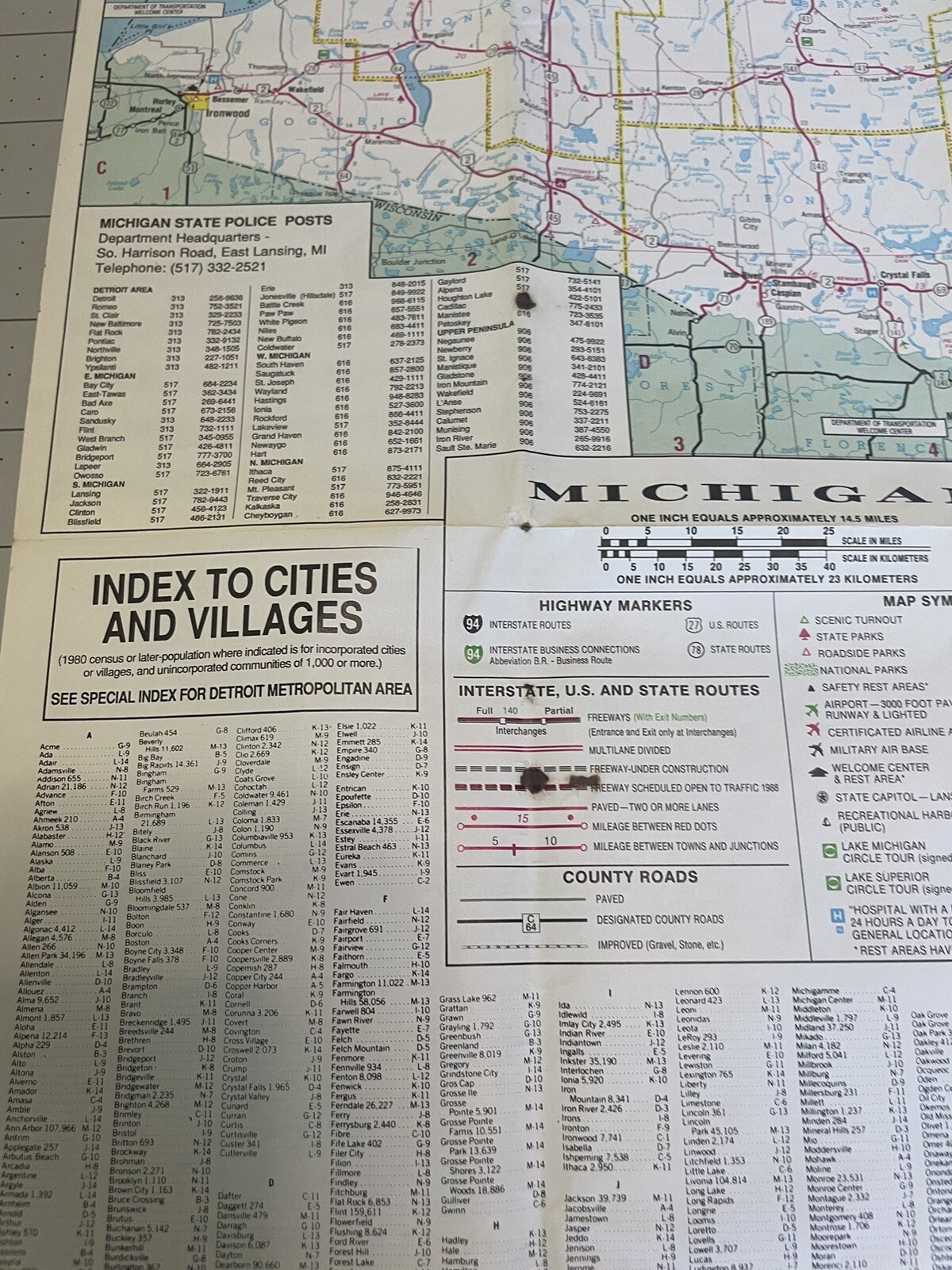 Vintage Michigan State Road Map | eBay